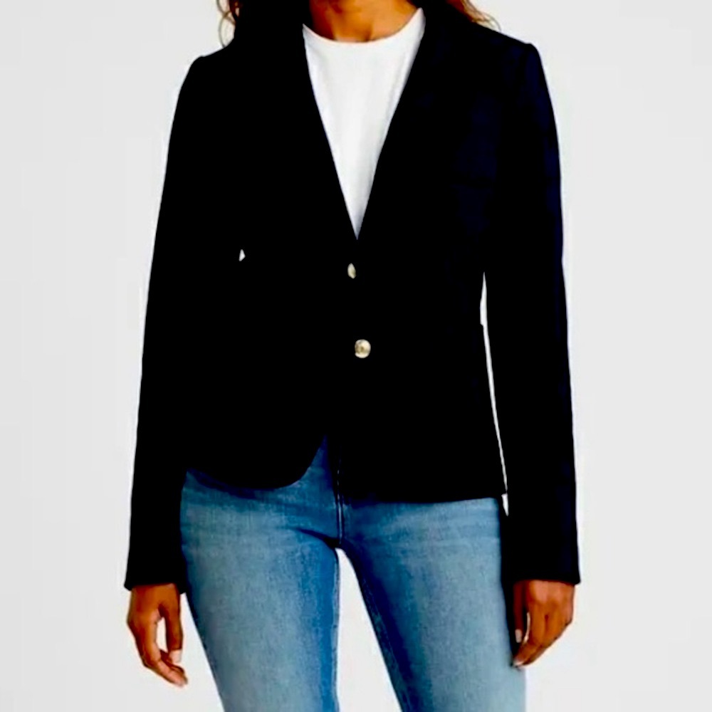 Banana Republic Classic Fit jacket size 2 black blazer gold buttons